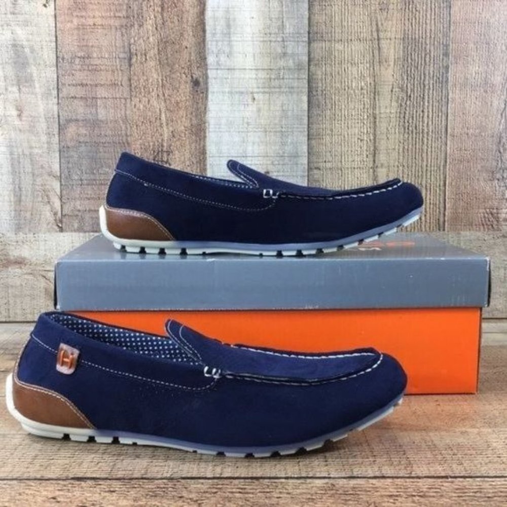 Hawke And Co Monet Slip On‎ Loafers Blue Perforated